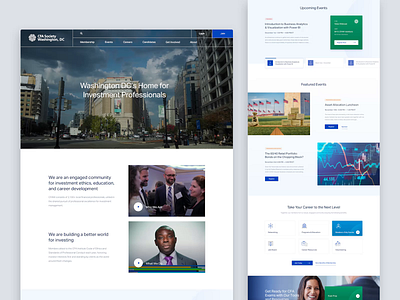 CFA Society, DC - Landing Page branding clean design desktop homepage investment landing page landingpage layout minimal modern tech ui ui design video washington dc web website