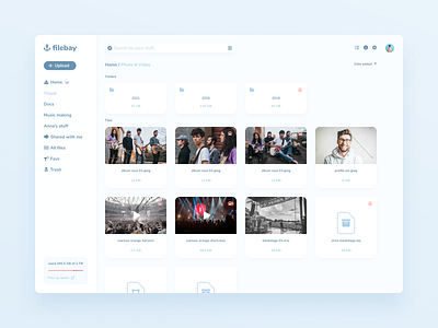 Filebay - File Manager Dashboard app dashboard design desktop file manager ui ux web