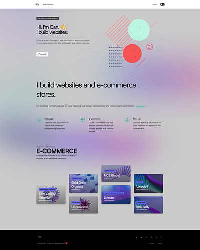 Webmeister developer portfolio nextjs portfolio tailwindcss web developer web development