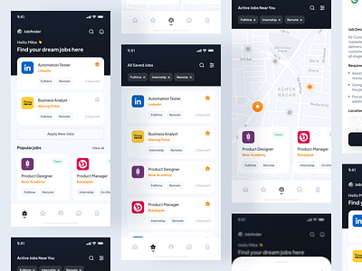 Rebound Jobfinder - Job Finder App app career clean concept design details featured hiring job job finder job portal job search job seeker mobile online popular ui uiux ux vacancy