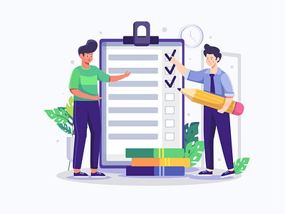 List Plan Flat Illustration business checklist flat header illustration illustration list plan planning task ui ui design vector web