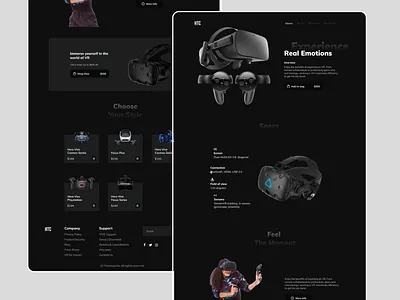 HTC Virtual Reality Headset Landing Page branding design product design prototype tech ui ui ux ux virtual reality vr