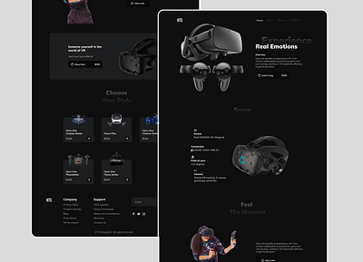 HTC Virtual Reality Headset Landing Page branding design product design prototype tech ui ui ux ux virtual reality vr