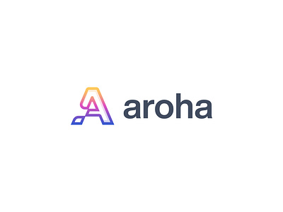 Aroha Logo | A Letter Logo a a letter a letter logo a logo a logo design a logomark a modern logo a word logo branding branding identity colorful design flat gradient graphic design logo logo design logotype minimalist trendy a letter logo