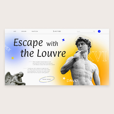 Louvre website redesign art design landing louvre mainscreen museum redesign ui ux website