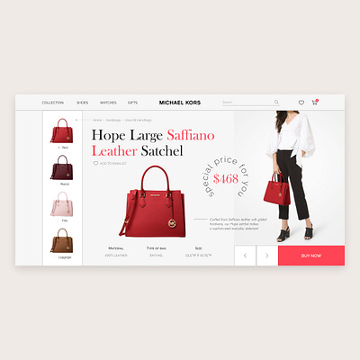 Redesign of the product card Michael Kors design ecommerce onlinestore productcard redesign shop store ui ux website