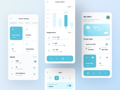 Smart Home Mobile App UI app buy design download energy home kit mobile product saving smart smarthome ui weather