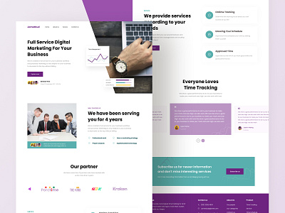 Time Tracking Landing Page UI buy design download kit landing management manager page product project task time track tracker tracking ui website