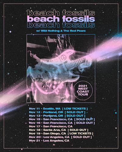 Beach Fossils 2021 West Coast Tour art bands design gig poster graphic design music poster tour poster