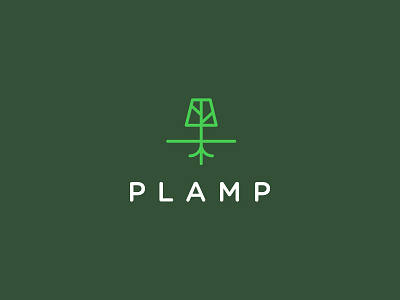 Plamp branding geometric green lamp logo plant plant lamp