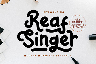 Reaf Singer Font branding design font hand lettering handlettering illustration lettering logo typography