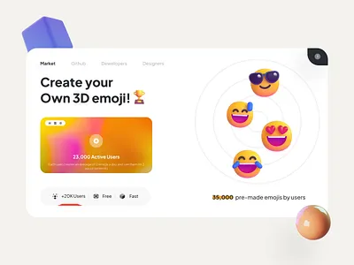 3D Emoji website 3d 3d emoji 3d website app card design emoji emoji set emoji website emojis figma generator ui ui 3d ui design uidesign web concept web ui website wip