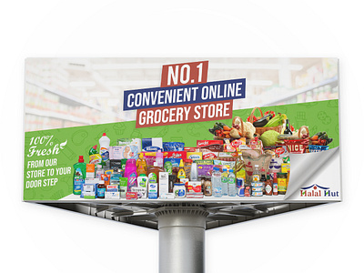 Halal Hut | Sign Board Design advertising art direction graphic design grocery store hoarding photoshop print media sign board visual design