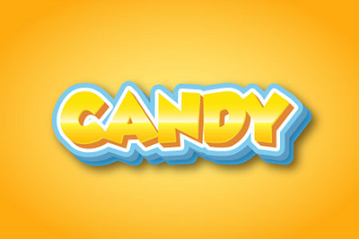 candy text effect 3d animation app art branding clean design flat illustration logo ui