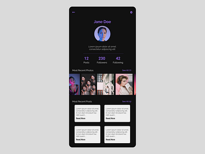 Daily UI 006 - User Profile daily ui design profile social app social media ui user profile ux