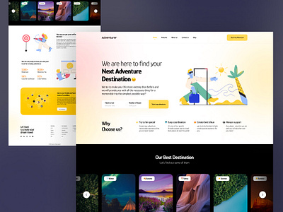 Adventurer Landpage adventure adventurer concept creative creativity design dribbble landpage travel trip ui