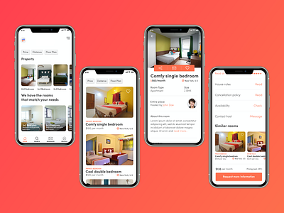 Room Rental Mobile App Development - Design (UI/UX) appdesign branding design illustration landingpage logo mobile app development rentalapp ui vector webdesign