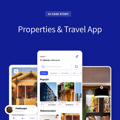 Properties & Travel App mobile app design mobile ui rent thinker ui design