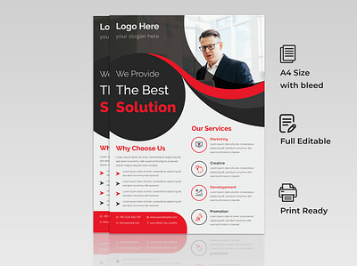 Modern Business Flyer Design Template adobe illustrator advertising art banner brand identity branding brochure business business card card clean company corporate cover design flyer graphic design minimal social media typography