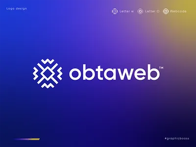 Letter O + W + Code | Obtaweb Logo Concept (unused) blockchain brackets branding code coding develop devlopment digital agency fintech fullstack gradient letter o letter w logo logo design modern logo software tech technology technology logo typography