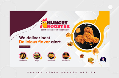 Food Mobile Cover Page Design banner brand creative delicious facebook cover food food cover page food mobile app graphic design health home page illustration landing page layout menu page mobile cover page organic food restaurant social media vector