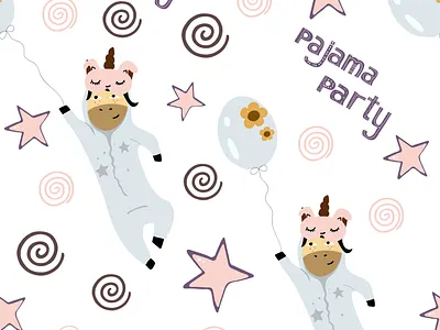 Unicorns pajama party baby birthday baby shower gentle happy birthday night party pajama party sleepover unicorn unicorns in pajamas
