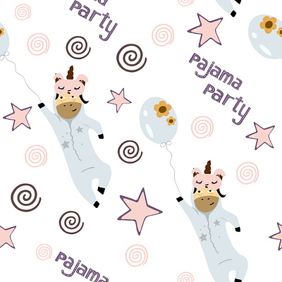 Unicorns pajama party baby birthday baby shower gentle happy birthday night party pajama party sleepover unicorn unicorns in pajamas