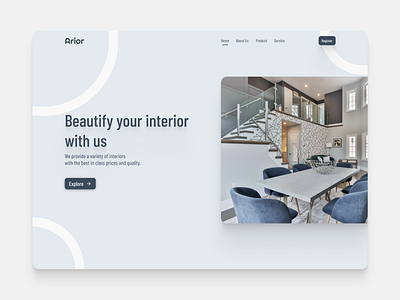 Arior - Interior Web Design architecture branding concept design furniture interior typography ui uiux ux web