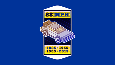 DeLorean back to the future badge branding classic colors delorean design doc future illustration logo marty mcfly movie pop pop culture vector