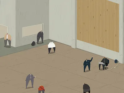 Stath Lets Flats - Michael and Eagle Lettings al carole channel 4 character comedy dean fan art illustration interior isometric julian katia letting agent michael and eagle people sophie stath stath lets flats vasos