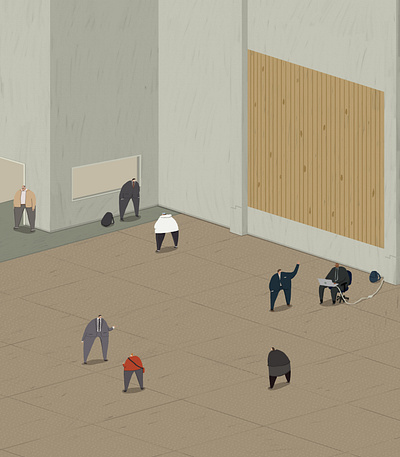 Stath Lets Flats - Michael and Eagle Lettings al carole channel 4 character comedy dean fan art illustration interior isometric julian katia letting agent michael and eagle people sophie stath stath lets flats vasos