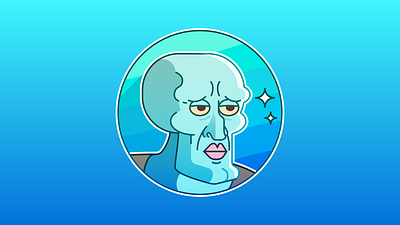 Handsome Squidward badge branding cartoon classic colors design handsome squidward illustration logo movie nick nickelodeon pop sponge bob vector