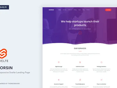 Dorsin - Svelte Landing Page Template app bootstrap branding design graphic design html illustration landing landing page multipurpose page purpose svelte ui ui design ux ux design web web development website