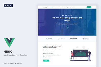 Hiric - VueJs Landing Page Template app branding design graphic design html illustration landing landing page motion graphics multipurpose page purpose ui ui design ux ux design web web development web maintance website