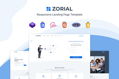 Zorial - Landing Page Template app branding design graphic design illustration landing landing page launch marketing multipurpose page template purpose startup ui ui design ux ux design web development web maintance website