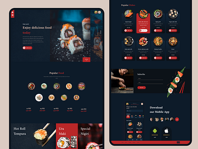 Sushi website branding clean design html modern ui website