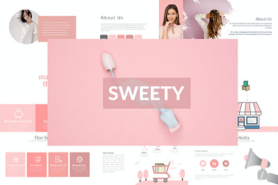 SWEETY Powerpoint Template branding chart design designposter diagram google google slides graphic design illustration infographic keynote portfolio powerpoint pptx presentation program slides theme ui vector