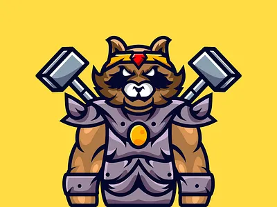 Racoon Warrior artwork branding design graphic design illustration logo mascot nft nft art racoon vector warrior