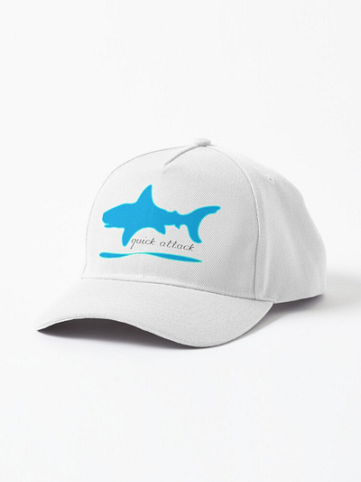 Baseball cap with shark logo baseball cap bussines graphic design illustration image shark logo vector