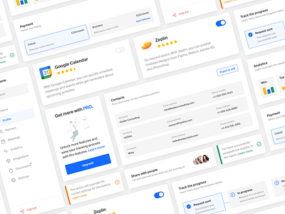 UI Elements analytics chart clean components dashboard design system digital products documentation figma graph integrations product design sidebar sketch style guide symbols ui elements web web app