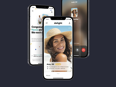 Design for Delight: Dating & Relationship iOS app dating datingapp delight design find finder interface ios love match matching meet messenger app minimal mobile mobile app partner person ui uidesign