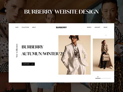 Burberry Fashion website ecommerce fashion online shop store ui design uiux ux web design website website design