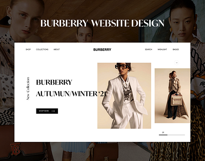 Burberry Fashion website ecommerce fashion online shop store ui design uiux ux web design website website design