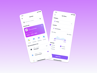 Job Listing App - 2 android appdeveloper appdevelopment apps design filters flutter fluttertop graphic design job job listings jobs logo ui