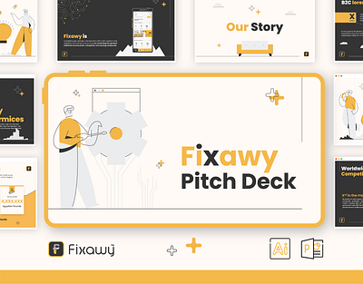 Fixawy Pitchdeck | Maintenance App Pitch branding design graphic design pitch pitch deck pitchdeck powerpoint presentation presentation design