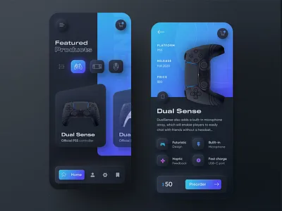 Ecommerce Shop for Gamming Products Landing Page UI/UX Design android app design android app development app designer app designers