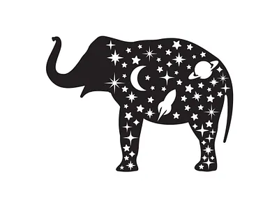 Celestial elephant celestial elephant moon stars