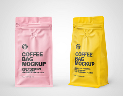 Matte Coffee Bags Mockups PSD 3d branding design graphic design illustration label design mockup mockupdesign pack package visualization