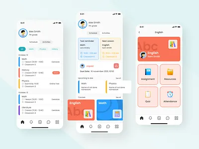 Education App app app design course design e learning education figma learning mobile mobile app mobile ui school student ui uidesign uiux user experience user interface ux uxdesign