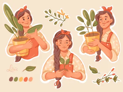 Plant Pal art character color drawing graphic design pal plant procreate sticker иллюстрация